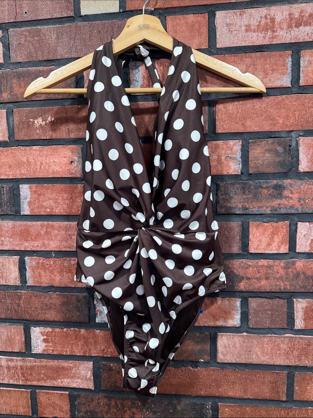 Mango Polka Dot One-Piece Swimsuit - Brown & White